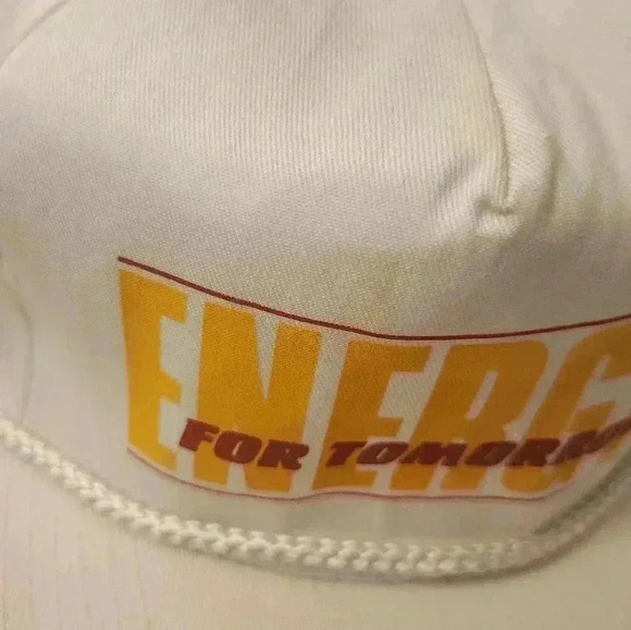 Vintage Energy For Tomorrow White Snap Back Hat With Rope One Size - Picture 2 of 7